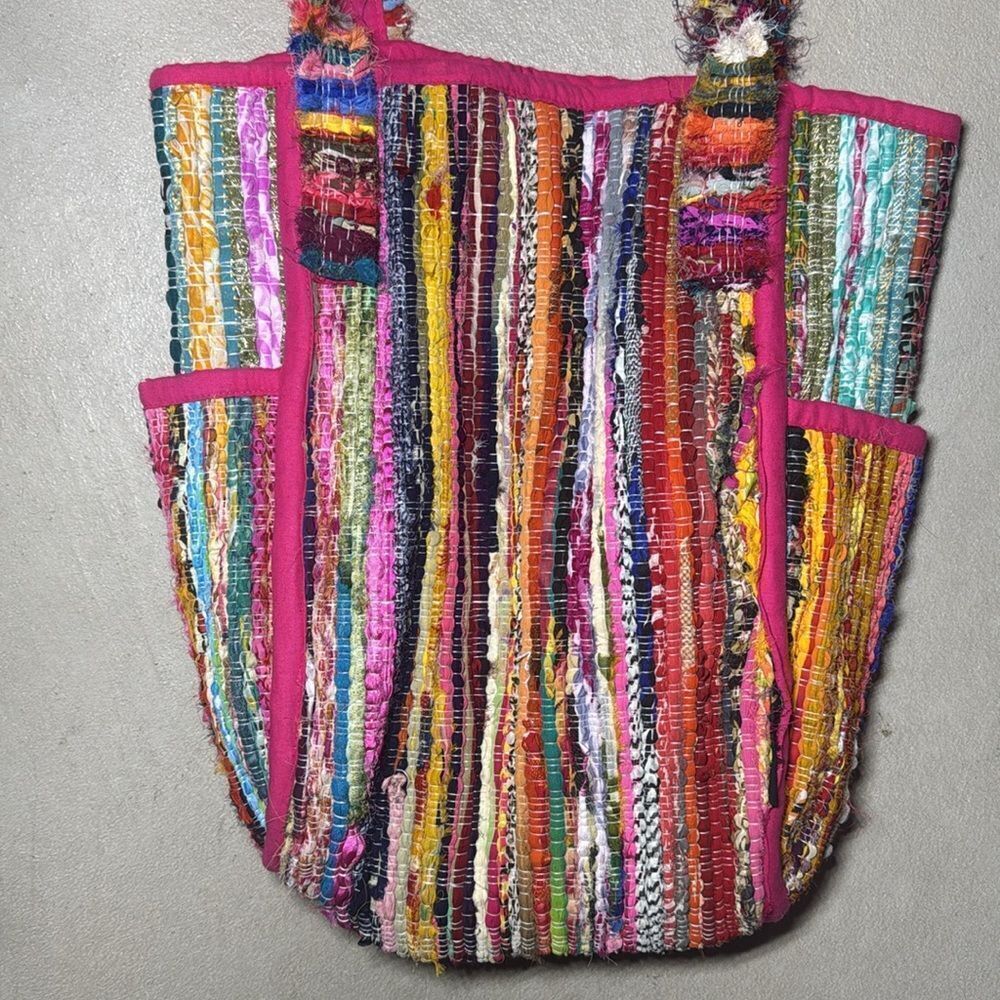 Multicolor Woven Tote Bag - Picture 2 of 7
